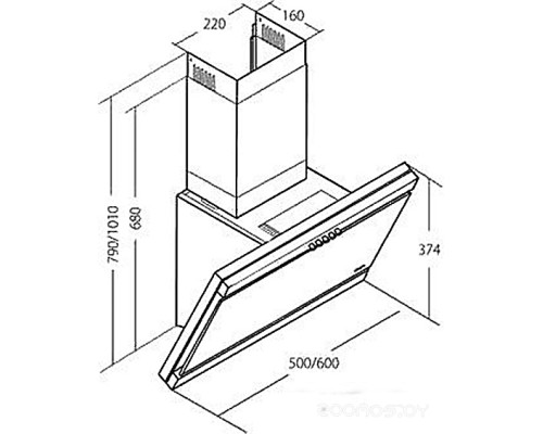 Кухонная вытяжка AKPO Kastos Eco 60 wk-4 чёрный