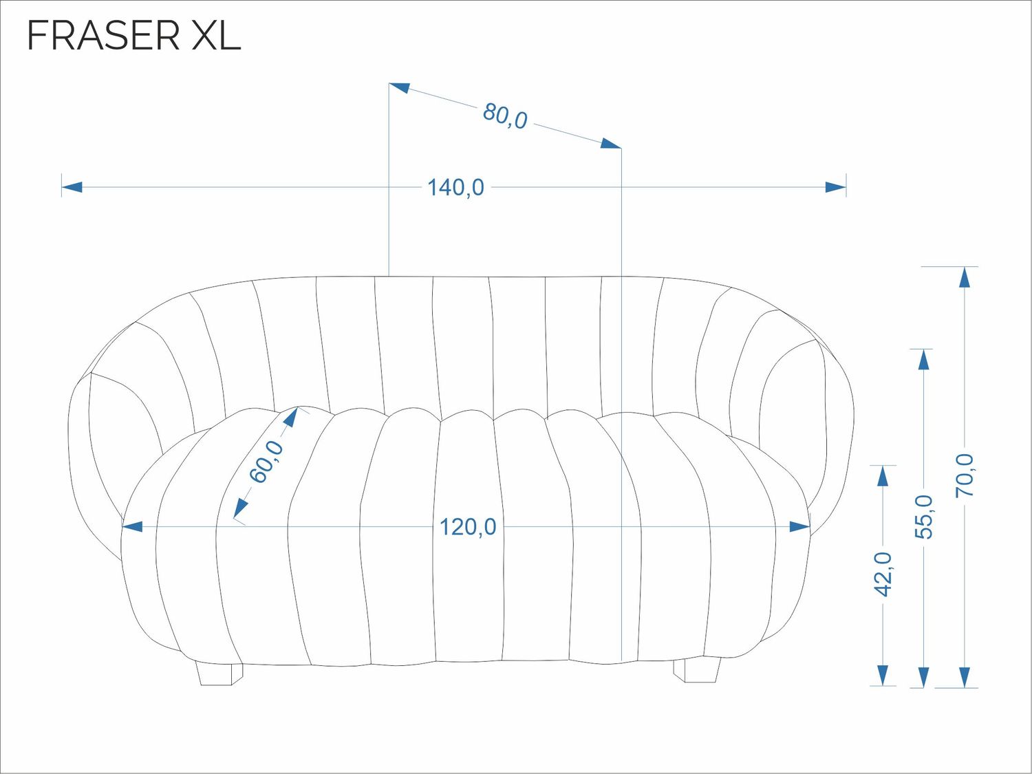 Диван HALMAR FRASER XL кремовый