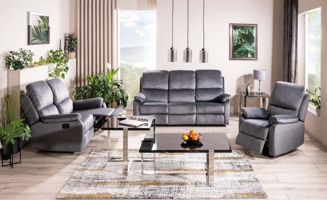 Диван SIGNAL SPENCER 3 Velvet Bluvel 14 раскладной, серый