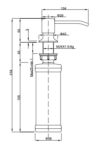 Дозатор GRANFEST QUARZ Круглый Z-5001 PVD графит