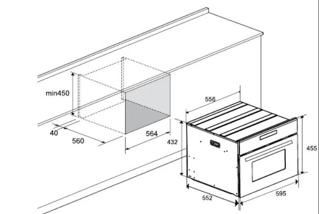 Духовой шкаф электрический MEFERI MEO609BK MICROWAVE
