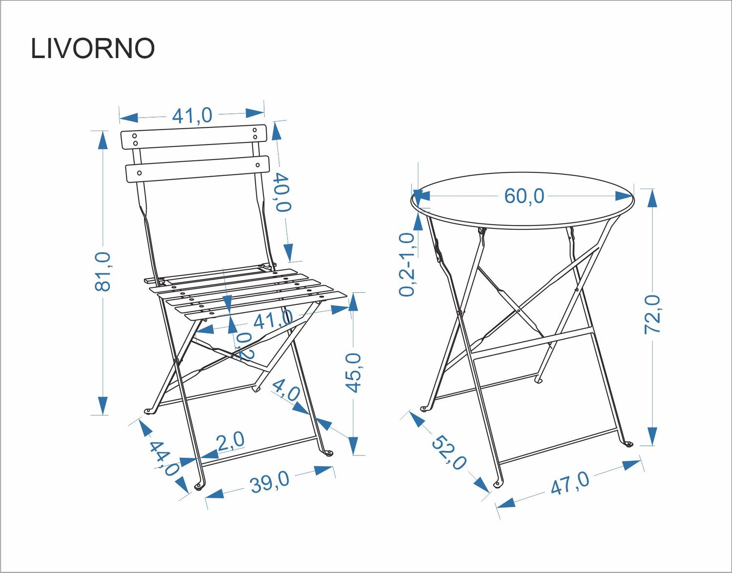Комплект HALMAR LIVORNO (стол + 2 стула) черный