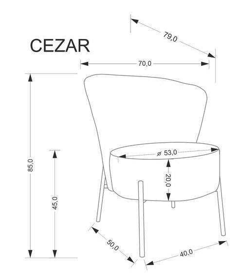 Кресло HALMAR CEZAR бежевый
