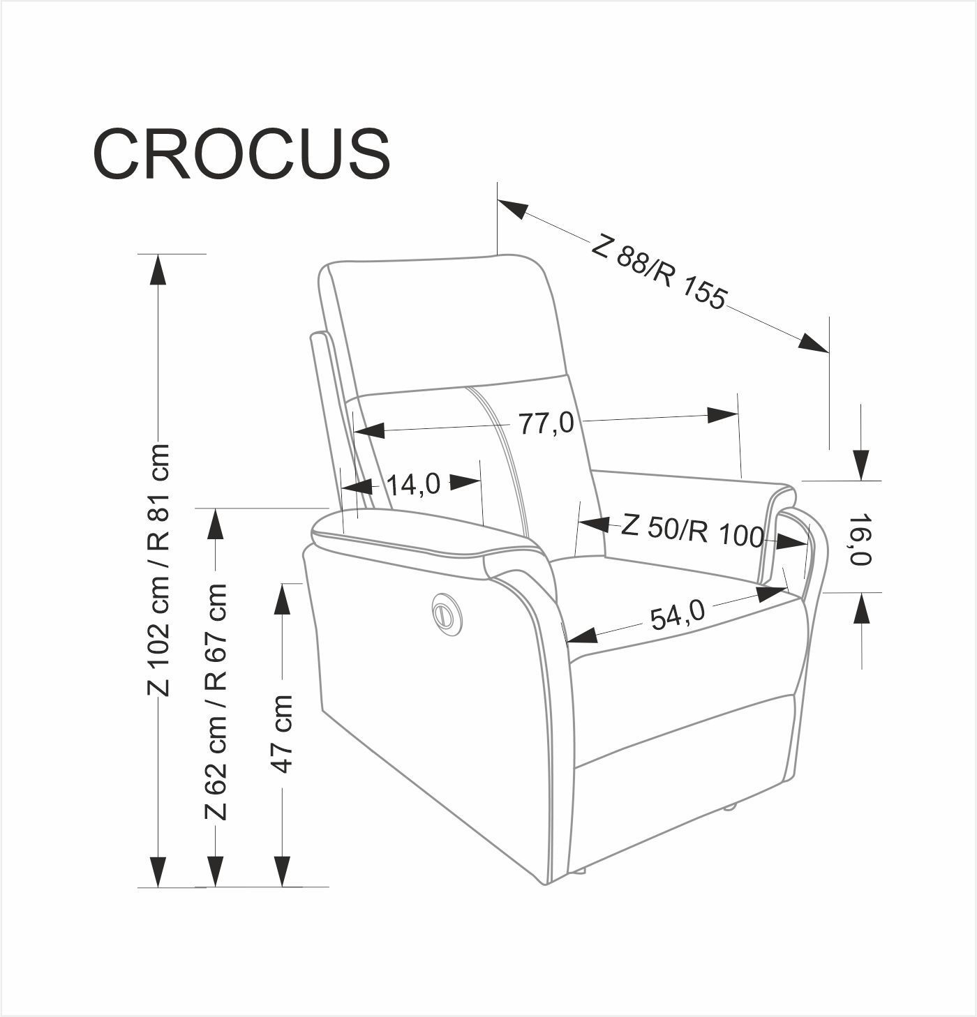 Кресло HALMAR CROCUS ракладное, черный