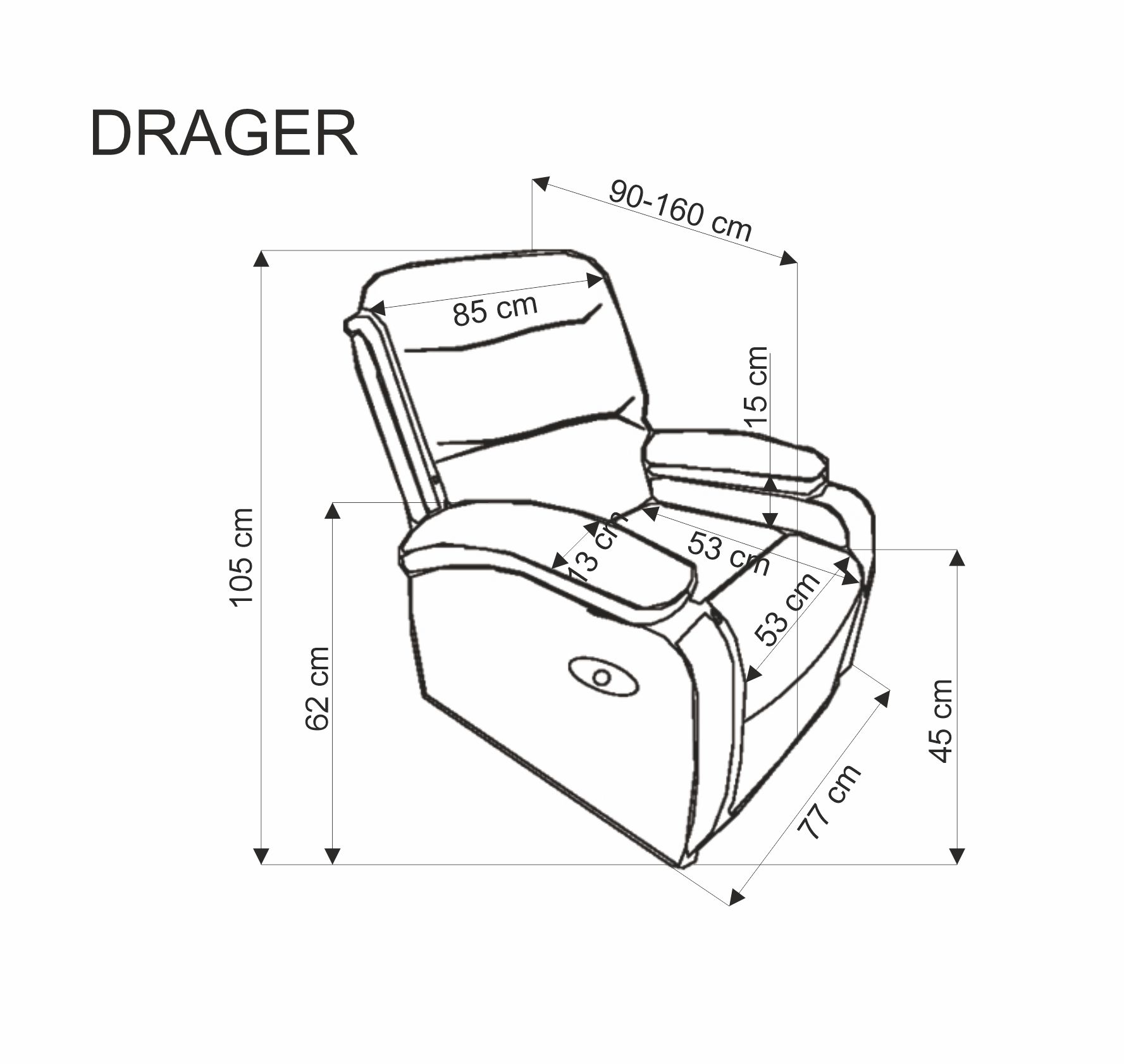 Кресло HALMAR DRAGER раскладное, зеленый
