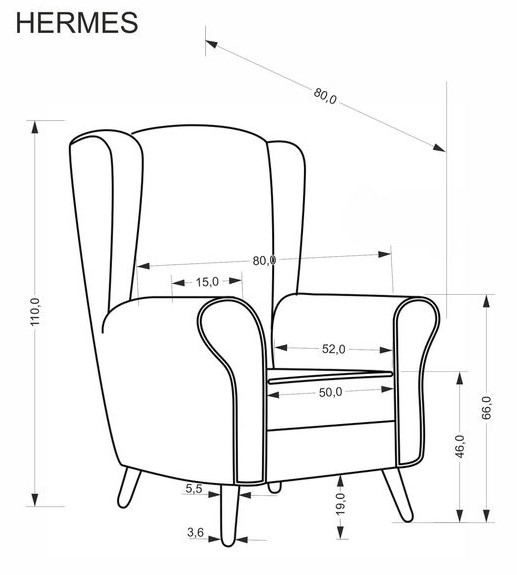Кресло HALMAR HERMES серый