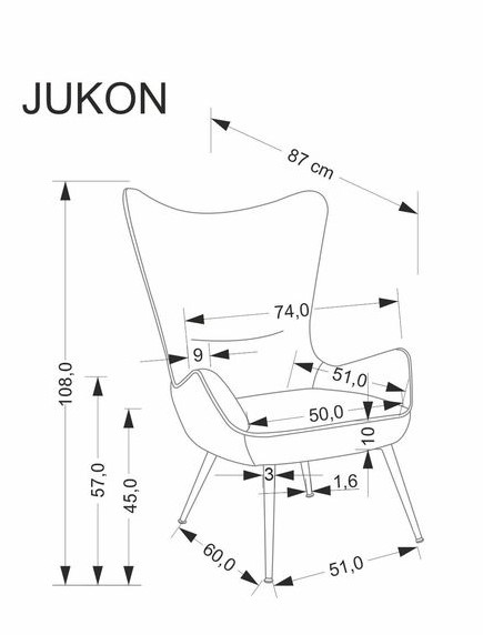 Кресло HALMAR JUKON кремовый