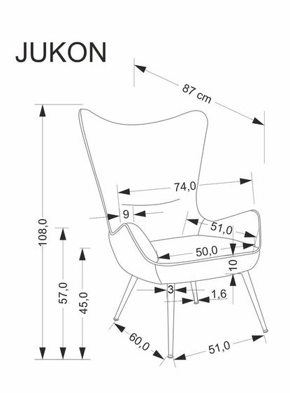 Кресло HALMAR JUKON серый