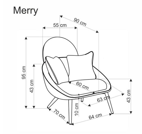 Кресло HALMAR MERRY серый