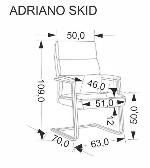 Кресло компьютерное HALMAR ADRIANO SKID черный