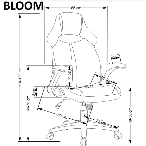 Кресло компьютерное HALMAR BLOOM розовый/черный