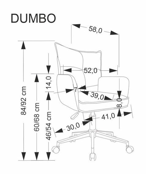 Кресло компьютерное HALMAR DUMBO светло-розовый/белый
