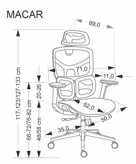 Кресло компьютерное HALMAR MACAR черный