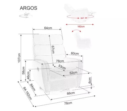Кресло SIGNAL ARGOS Raven 07 раскладное, серый