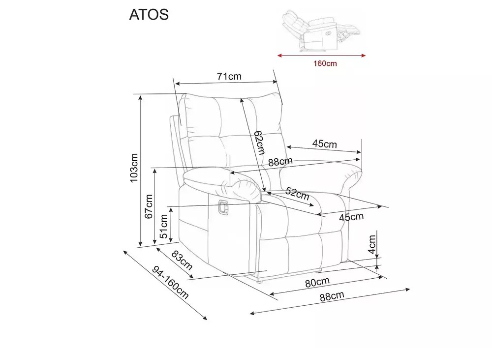 Кресло SIGNAL ATOS Raven 07 раскладное, серый