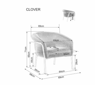 Кресло SIGNAL CLOVER Brego 07 серый/черный
