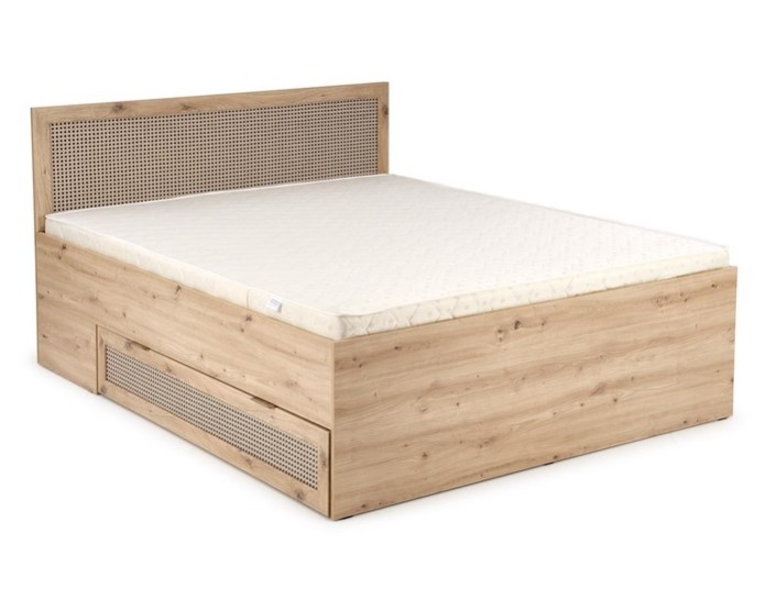 Кровать HALMAR BORNEO LOZ-160 дуб артизан/черный, 160/200