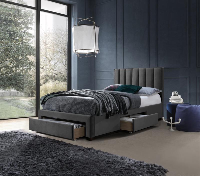 Кровать HALMAR GRACE Velvet серый, 120/200