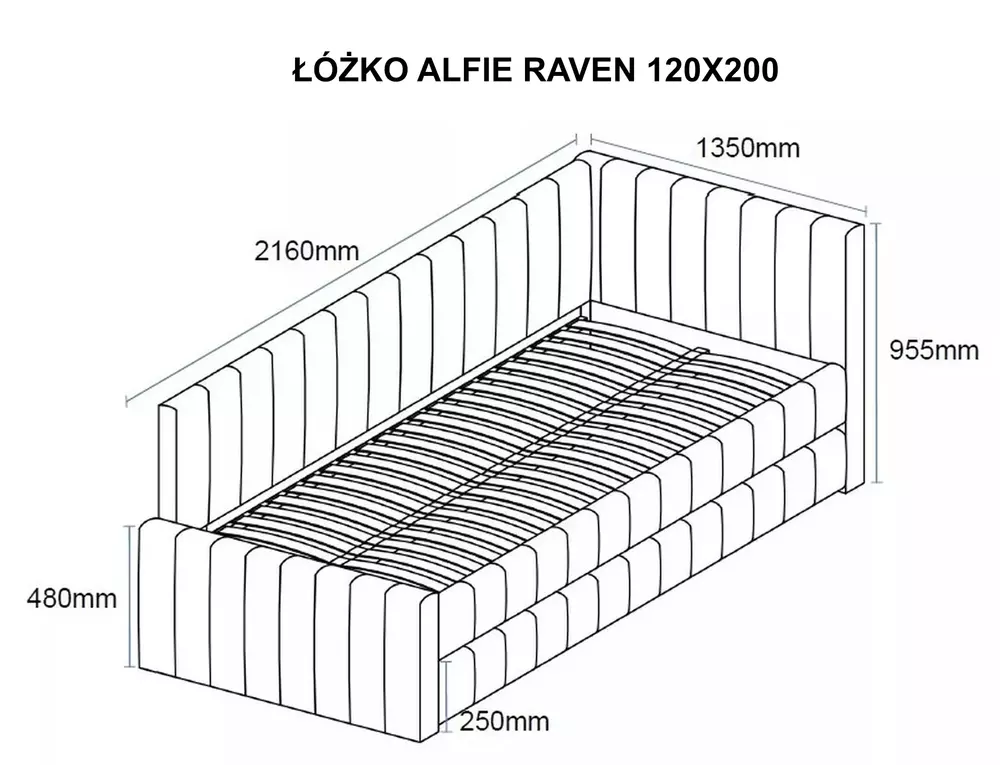 Кровать SIGNAL ALFIE Raven 24 бежевый, 120/200