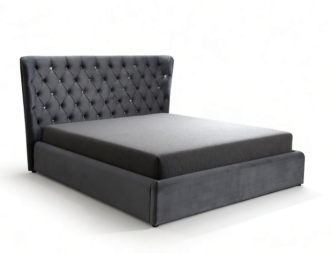 Кровать SIGNAL CARVEN Velvet Bluvel 14 серый 160/200