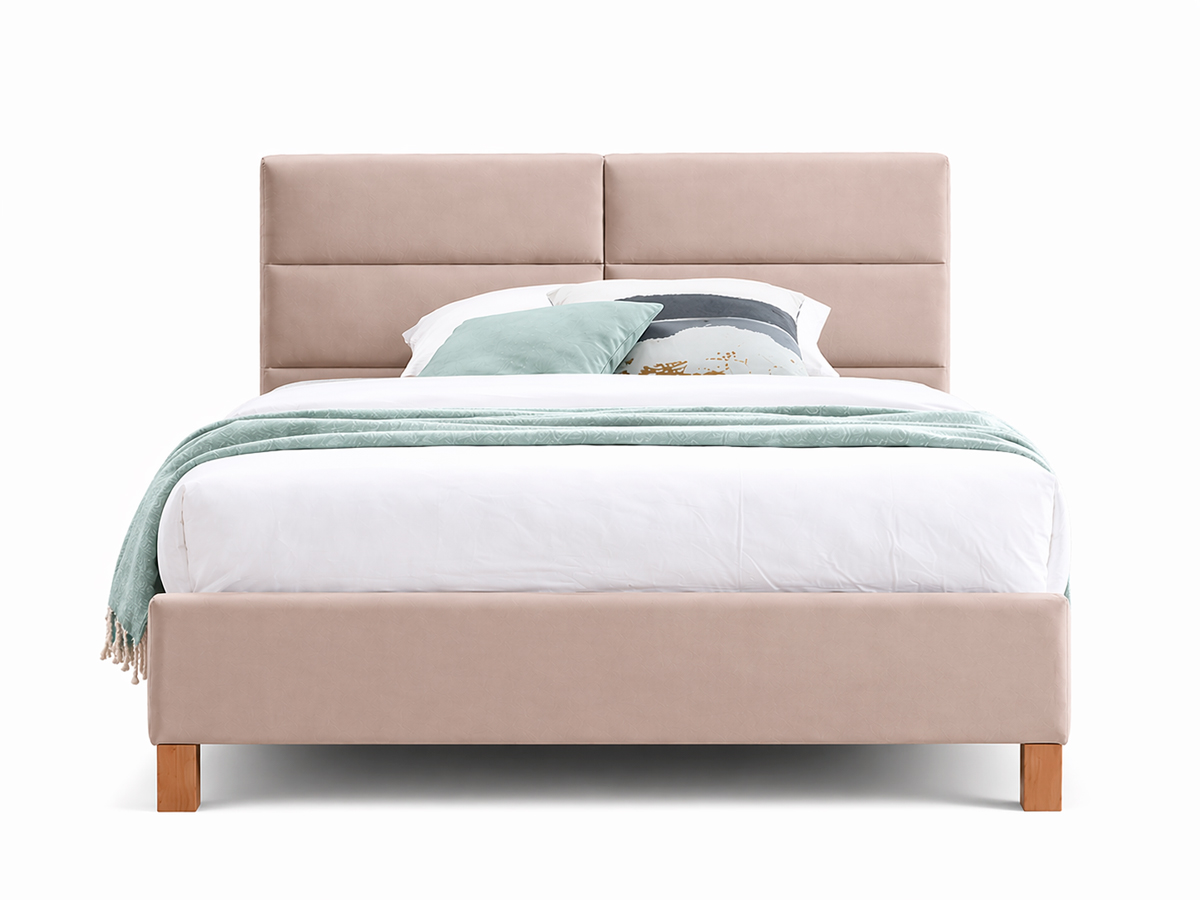 Кровать SIGNAL SIERRA Velvet Bluvel 28 бежевый/дуб, 120/200
