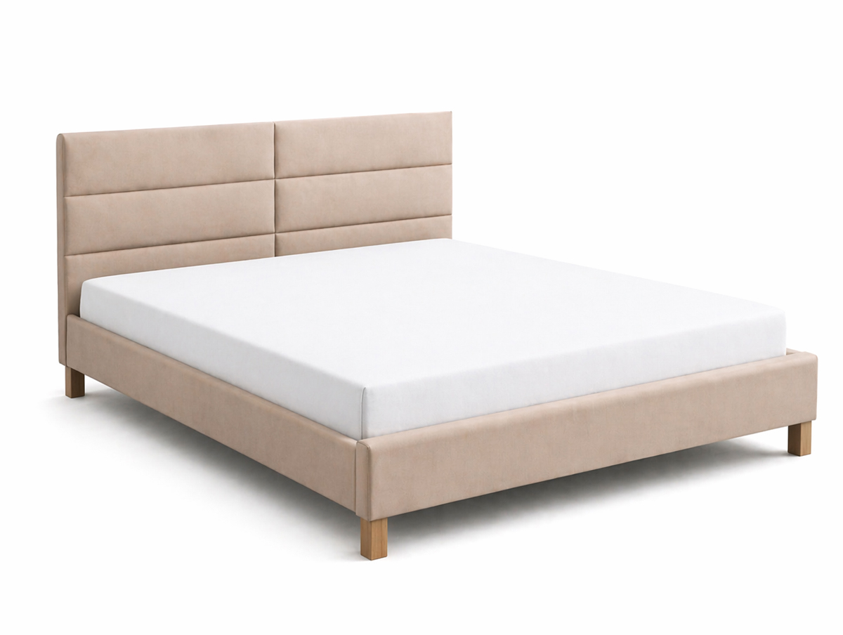Кровать SIGNAL SIERRA Velvet Bluvel 28 бежевый/дуб 160/200