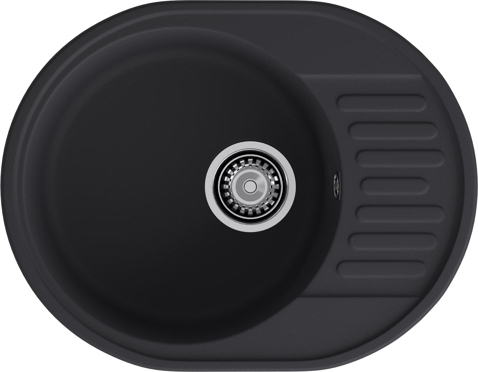 Кухонная мойка GRANFEST QUARZ Z-58 черный + сифон