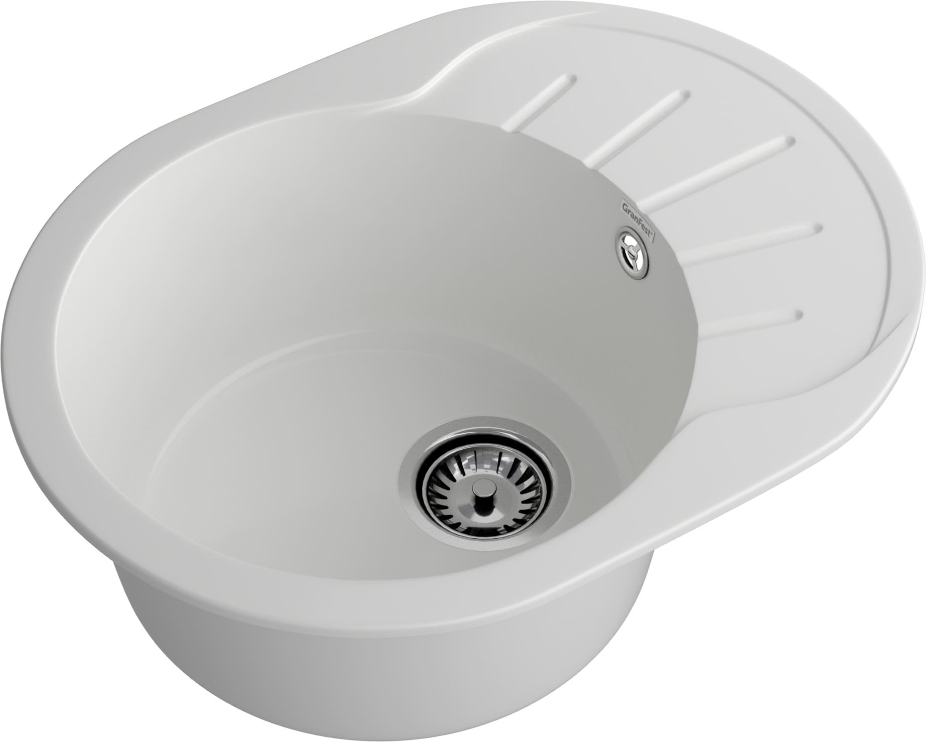 Кухонная мойка GRANFEST RONDO R-580L иней