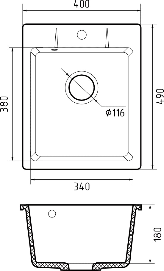 Кухонная мойка GRANFEST URBAN UR-240 белый