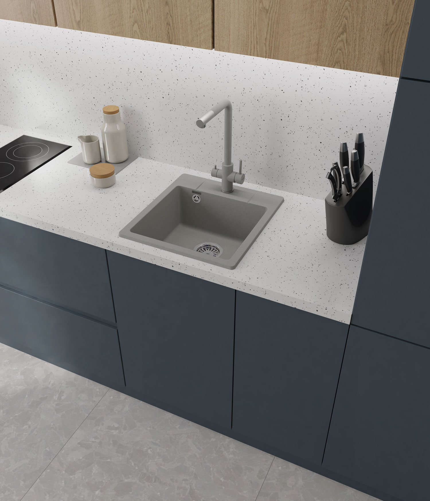 Кухонная мойка GRANFEST URBAN UR-245 серый