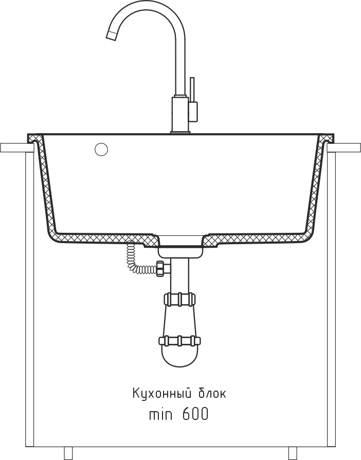 Кухонная мойка GRANFEST URBAN UR-4555 белый