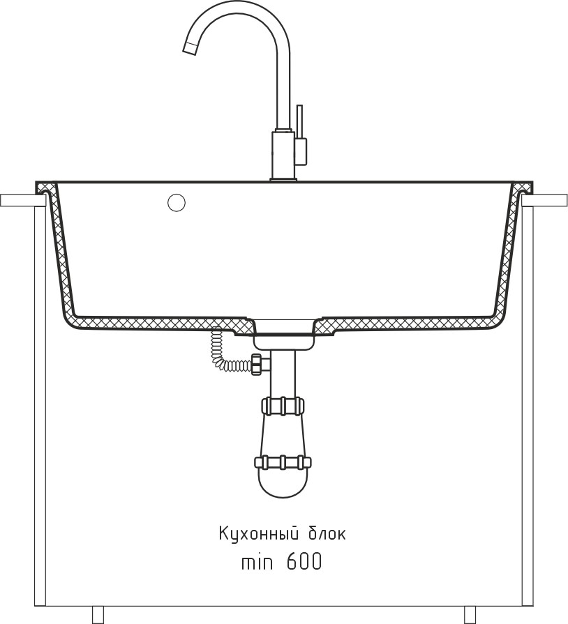 Кухонная мойка GRANFEST URBAN UR-4565 черный