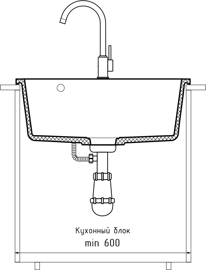 Кухонная мойка GRANFEST URBAN UR-658 песочный