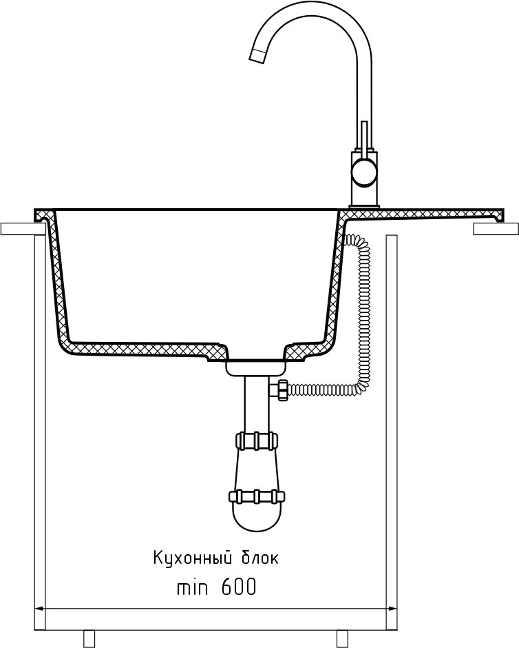 Кухонная мойка GRANFEST URBAN UR-668L серый