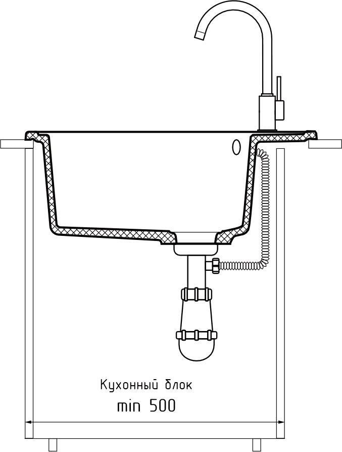Кухонная мойка GRANFEST URBAN UR-857L белый