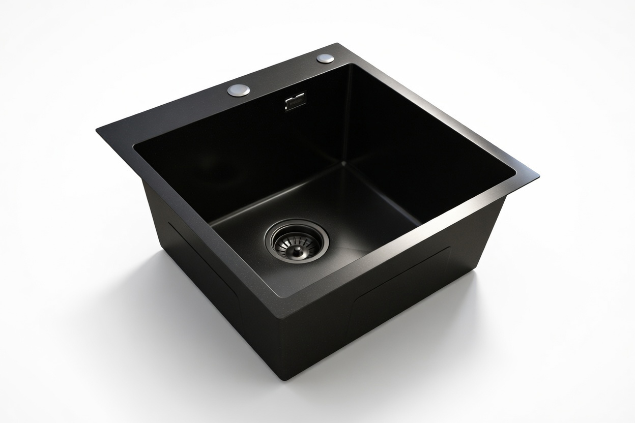 Кухонная мойка из нержавейки BLANTEK LS-5050STB Stone texture black
