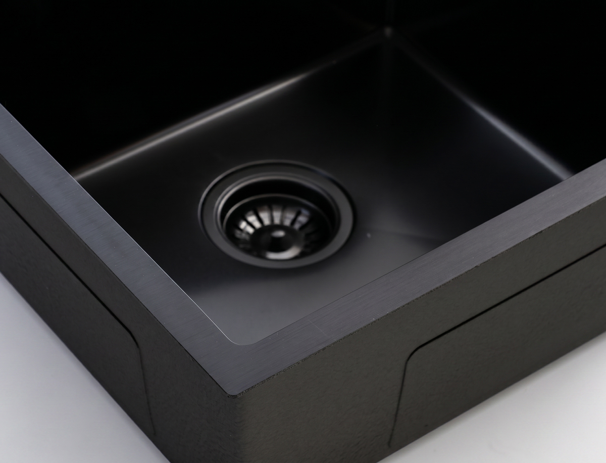 Кухонная мойка из нержавейки BLANTEK LS-5050STB Stone texture black