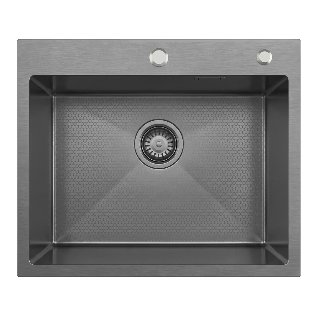Кухонная мойка из нержавейки BLANTEK LS-5848HN Honeycomb Nano black