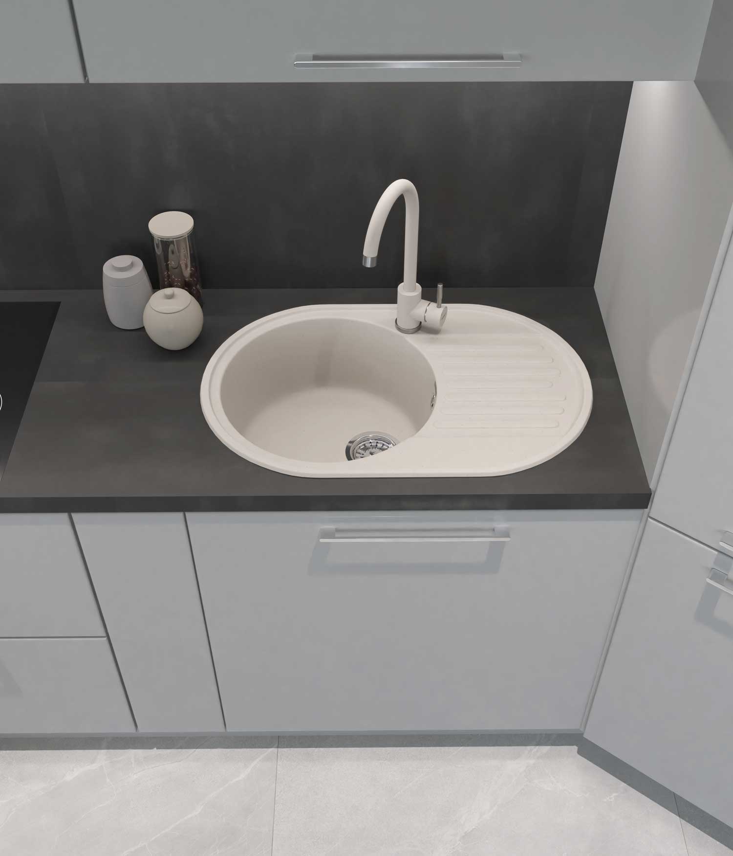 Смеситель для кухни GRANFEST QUARZ Z-5410 белый
