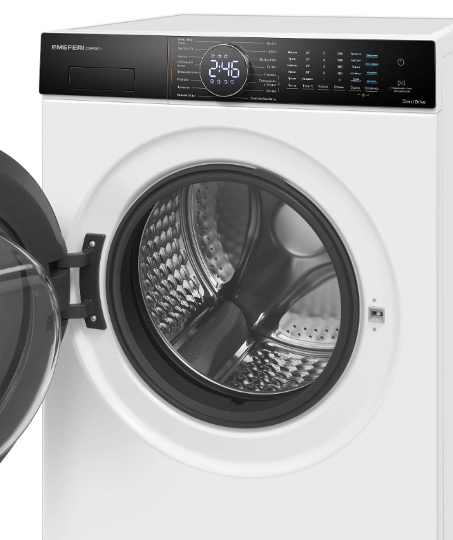 Стиральная машина MEFERI MFWD1071216WH COMFORT PLUS, с сушкой, инвертором и паром, отдельностоящая