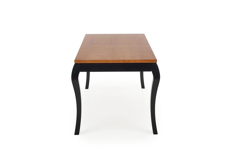 Стол обеденный HALMAR WINDSOR дуб темный/черный 160-240/90