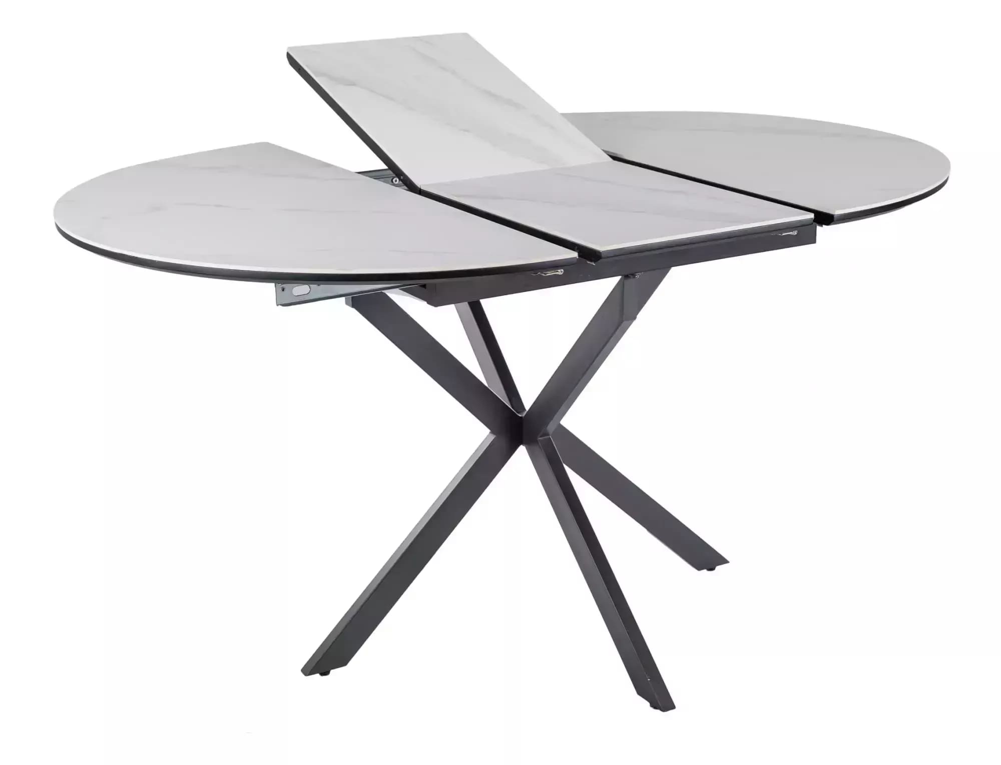 Стол обеденный SIGNAL GASTON Ceramic белый/черный 100-135/100