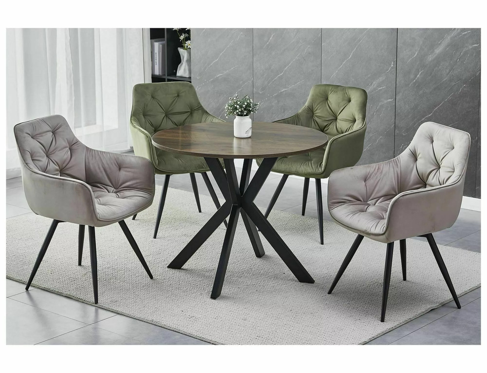 Стол обеденный SIGNAL TALIA II орех/черный 90