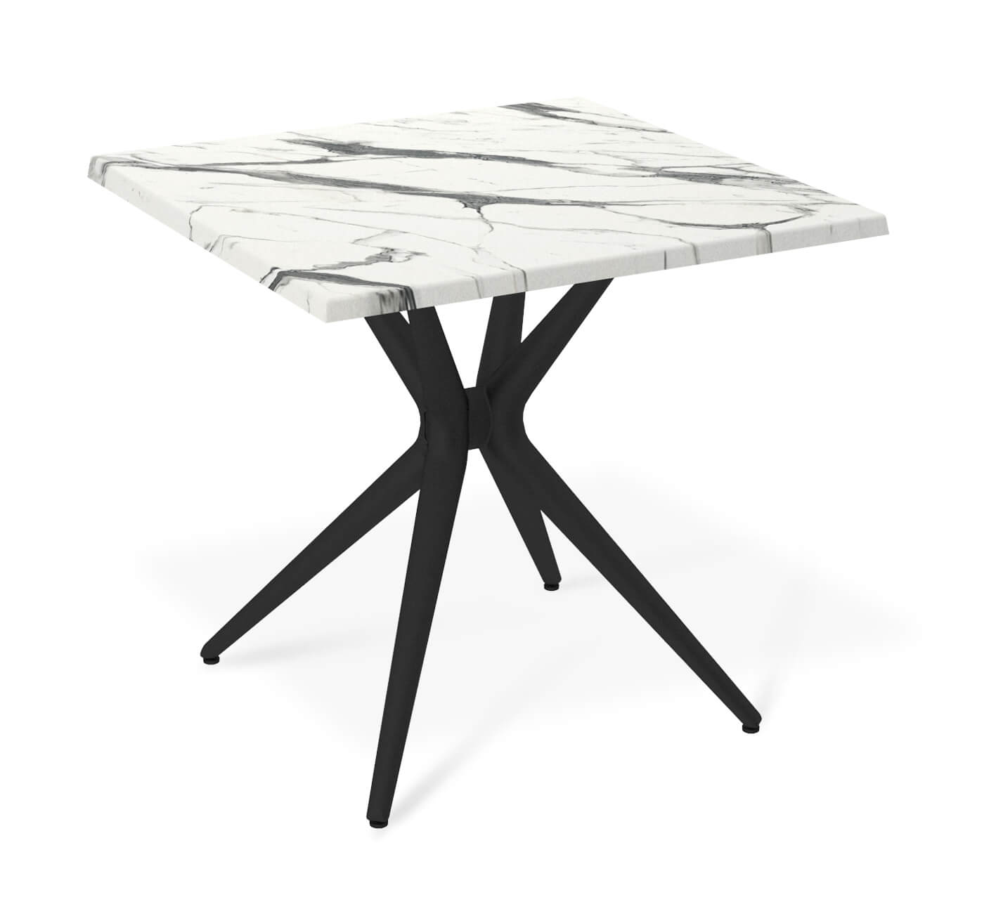 Стол Sheffilton SHT-TU30/TT46 80/80 черный/белый мрамор