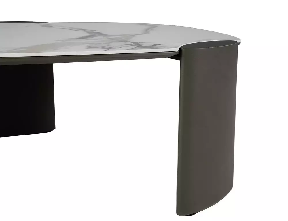 Стол журнальный SIGNAL ADORO B Ceramic белый Amber Bianco/медный 105/65