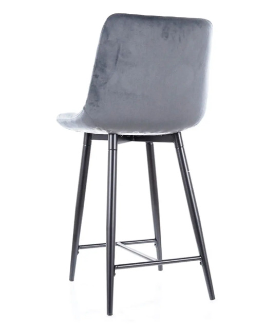 Стул барный SIGNAL CHIC H-2 Velvet Bluvel 14 серый/черный