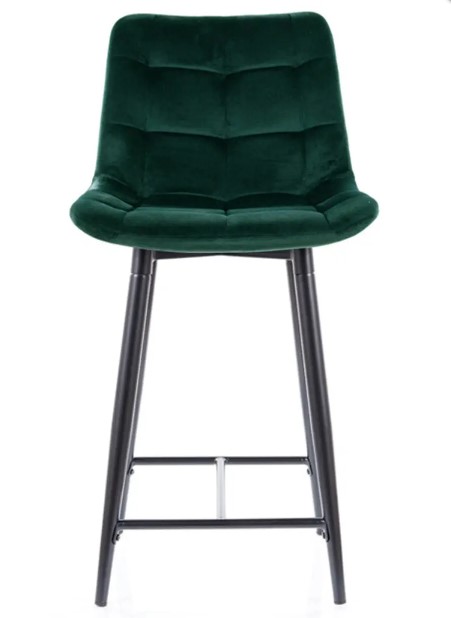 Стул барный SIGNAL CHIC H-2 Velvet Bluvel 78 зеленый/черный