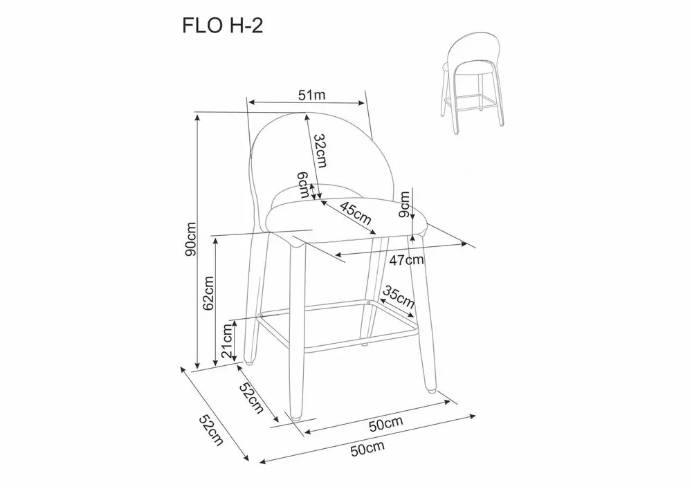 Стул барный SIGNAL FLO H-2 t.253 бежевый