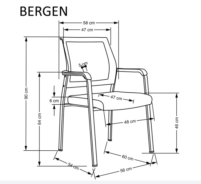 Стул HALMAR BERGEN черный
