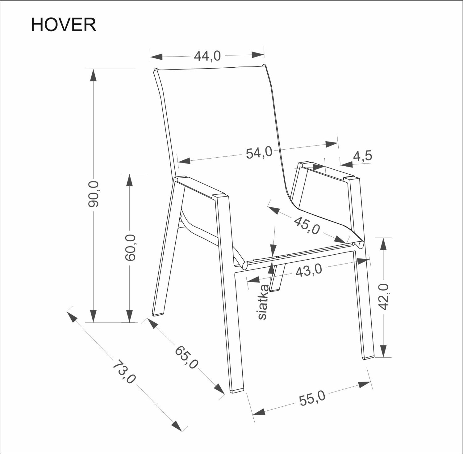 Стул HALMAR HOVER бежевый/капучино